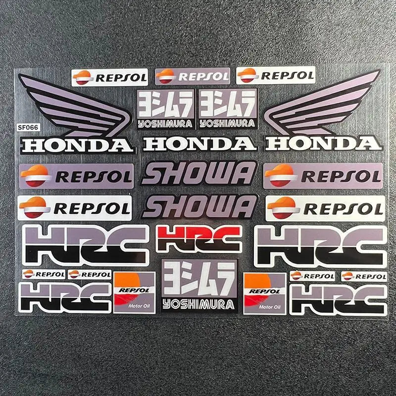 Honda Motorcycle Racing Sponsor Stickers