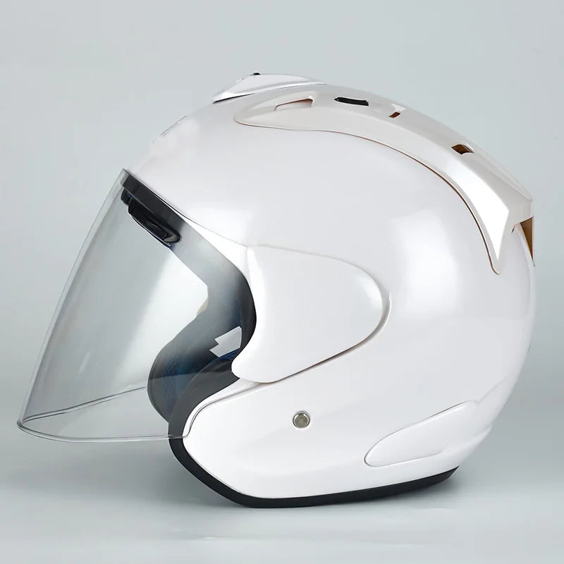 ECE Approved Open Face Motorcycle Helmet - White