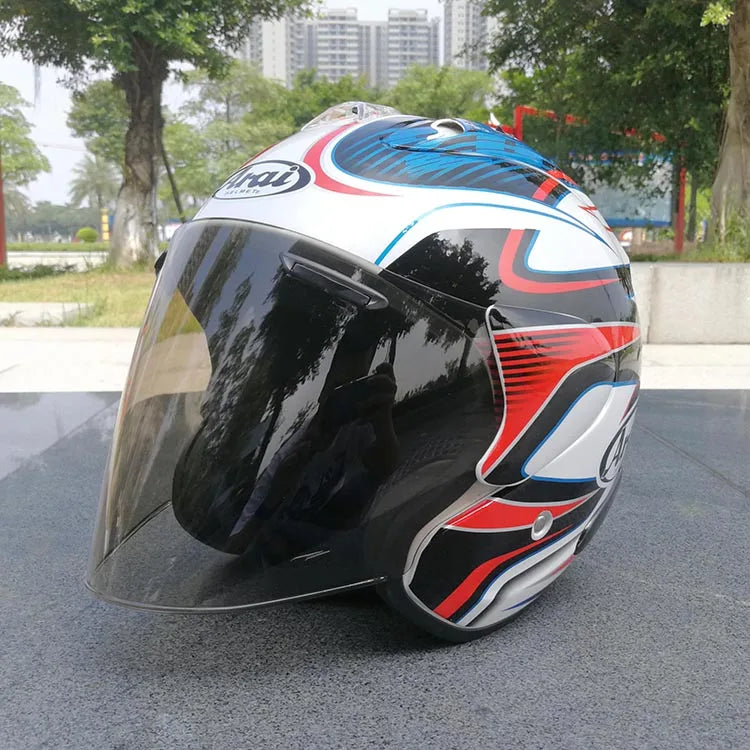 SZ-Ram 3 White Blue Open Face Motorcycle Helmet