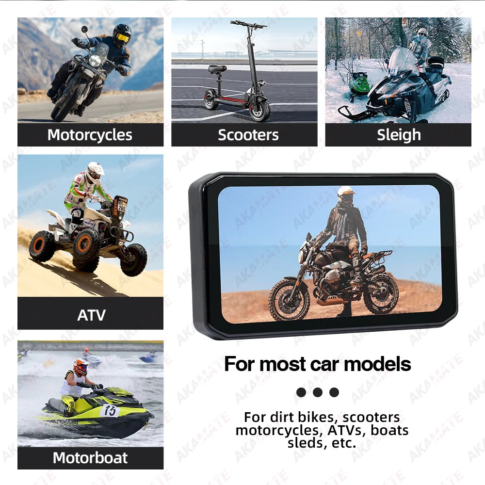 Universal Motorcycle Monitor with CarPlay & Android Auto
