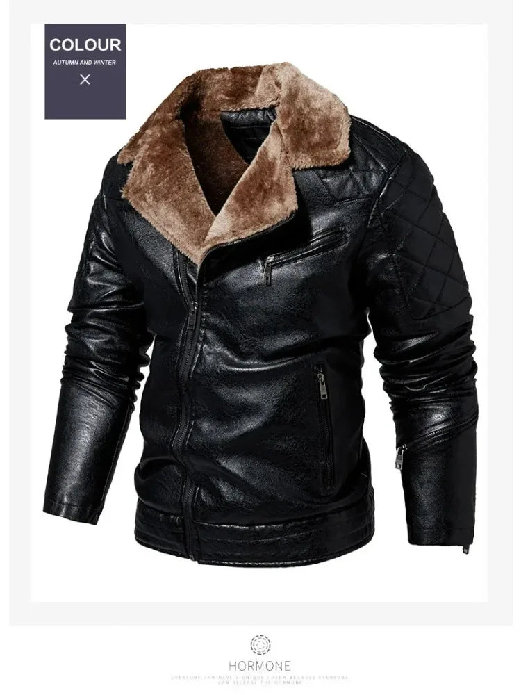 Stylish Faux Leather Biker Jacket