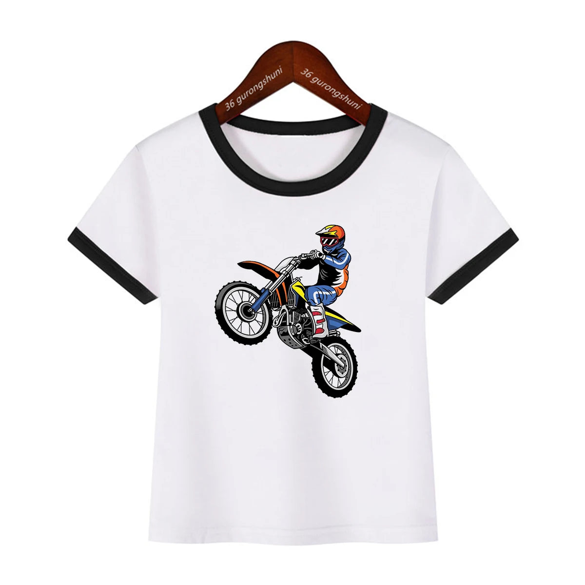 Motorcycle Racer Graphic Print Kids T-Shirt