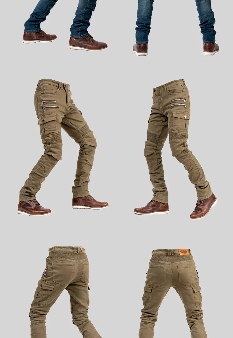 Double Zipper Metal Motocross Trousers for Men and Women