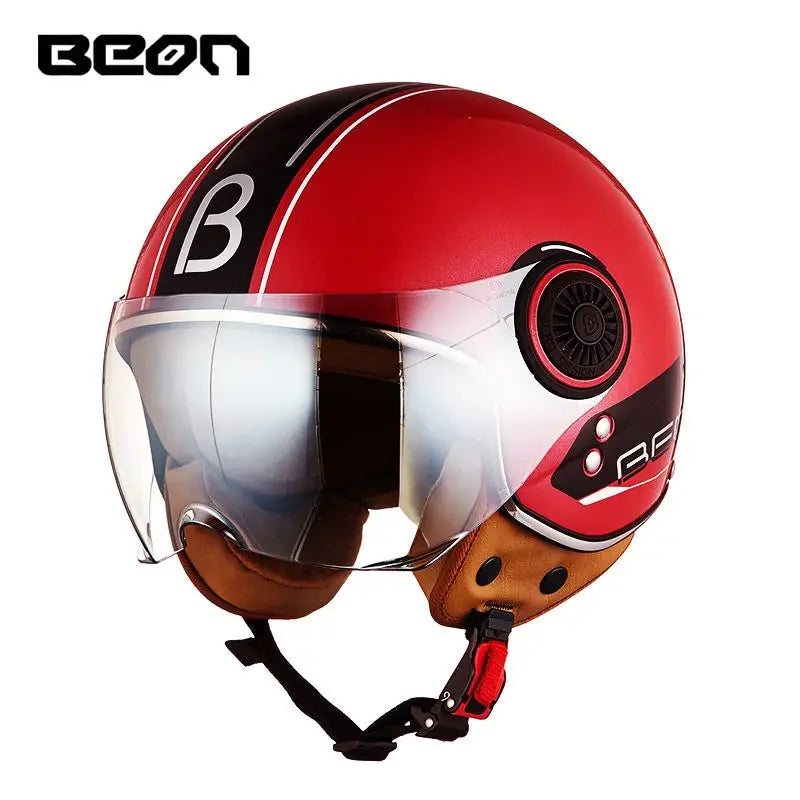 Beon Motorcycle Helmet - ECE Certified Retro Half Cap